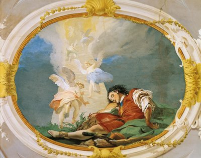 Yakup rüyası, Giovanni Battista Tiepolo (1696-1770), fresk, Ataerkil Saray, Misafir Salonu, Udine by Giovanni Battista Tiepolo