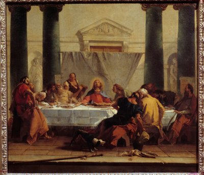 Giovanni Tiepolo (1696-1770) 1745-1750 Sun tarafından La cene Boyama. 0,8x0,89 m by Giovanni Battista Tiepolo