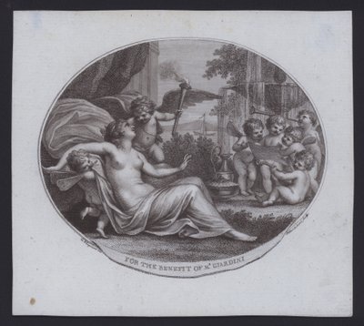 İtalyan kemancı, besteci ve opera impresario Felice de Giardini için avantaj bileti by Giovanni Battista (after) Cipriani