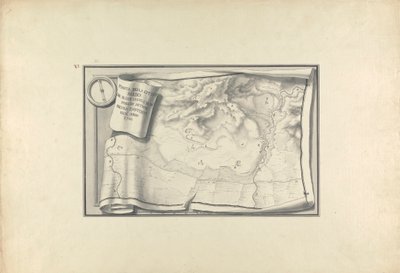 1750'de Hala Var Olan Eski Binaların İzleriyle Sardeis Harabelerinin Planı by Giovanni Battista Borra
