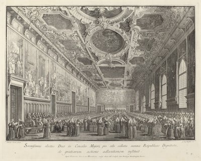 Doge Dönüyor Teşekkürler, Sala del Consiglio Maggior, 17631766. by Giovanni Battista Brostoloni