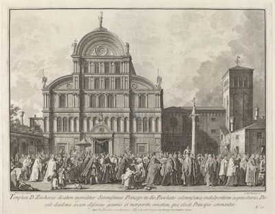 Doge'nin 17631766 Paskalya Günü'nde San Zaccaria'yı ziyareti. by Giovanni Battista Brostoloni
