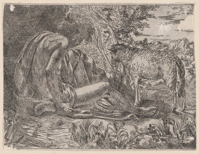 Bir kuzu ile Vaftizci Yahya, 1600-35. by Giovanni Battista Caracciolo
