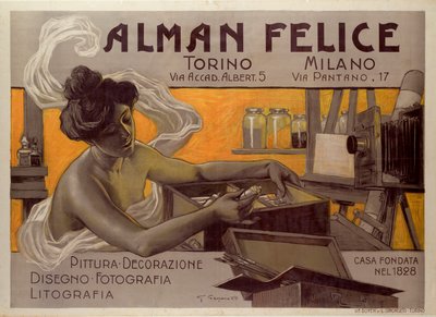 Alman Felice, Torino - Milano, İtalya için Reklam Afişi by Giovanni Battista Carpanetto