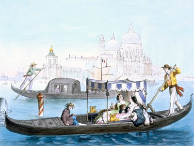 Venedik Gondol, c1850. by Giovanni Battista Cecchini