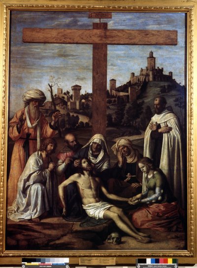 Çarmıhta ""Biriktirme"" Yazısı ""INRI"". Giovanni Battista Cima da Conegliano