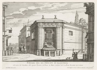 Dianafontein van de Quattro Fontane te Roma Bey Çeşmesi Principe di Pallestrina (nesne üzerindeki başlık) Roma Çeşmeleri (dizi adı) Fonteinen van Rome (dizi adı) by Giovanni Battista Falda