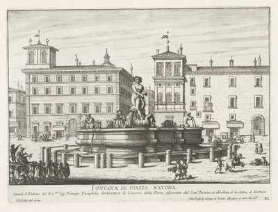 Fontana del Moro ve Piazza Navona te Roma Piazza Navona