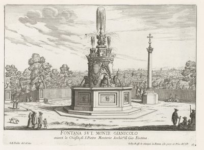 Fontein op Piazza San Pietro, Montorio op de Janiculumberg te Roma Gianicolo Dağı
