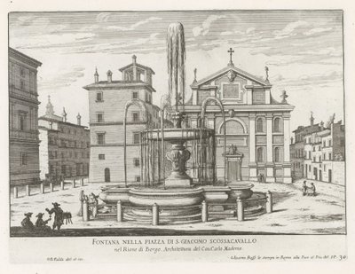 Fontein op Piazza Scossacavalli te Roma Piazza di S. Giacomo Scossacavallo