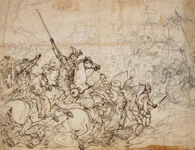Filler ve doğulularla savaş sahnesi by Giovanni Battista Foggini