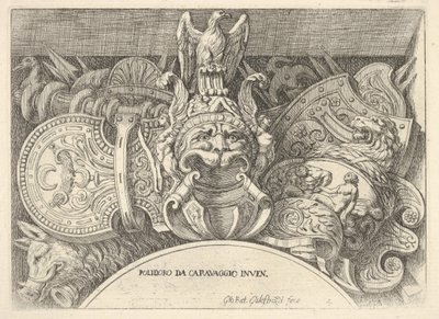 Levha 4: İkinci kattaki pencerelerin üzerindeki süslemelerden Roma arması kupaları ..., 1656-58. by Giovanni Battista Galestruzzi