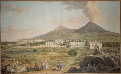 Portici#39;den Bourbon Sarayı Manzaralı Vezüv Yamaçları, Giovan Battista Lusieri, guaj. by Giovanni Battista Lusieri