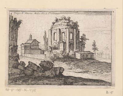 Resten van de Tempel van Minerva Medica Aziz Bibiana Minerva Medica Tapınağı (nesne üzerindeki başlık) Gezichten op Roma (dizi adı) Roma