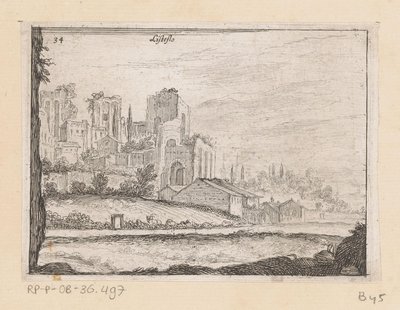 Ruïnes van Palazzo Maggiore te Roma Listsso (nesne üzerindeki başlık) Gezichten op Roma (dizi adı) Roma