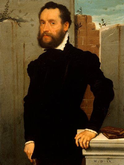 Beyefendinin Portresi (tuval üzerine yağlı boya) by Giovanni Battista Moroni