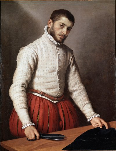 İnsan Portresi veya “” Terzi ”” Tablosu Giovan Battista Moroni (Giovanbattista, Giovanni Battista) (yaklaşık 1529-1578) 1570 Dim. 99,5x77 cm Londra, ulusal galeri by Giovanni Battista Moroni