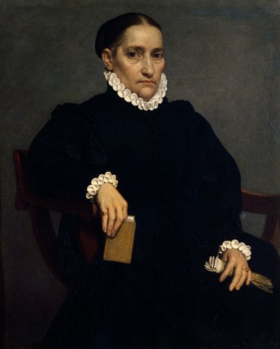 Giovanni Battista Moroni'nin siyahlı yaşlı kadın portresi (yaklaşık 1525-1578) by Giovanni Battista Moroni