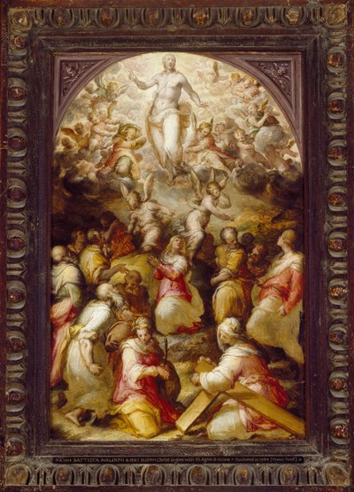 Aziz Agnes ve Helena ile Glory İsa, 16. yüzyıl by Giovanni Battista Naldini