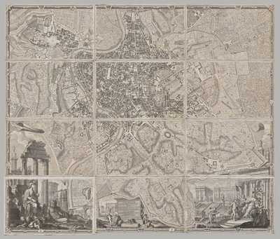 La Pianta Grande di Roma olarak bilinen MDCCXLVII yılında Giambattista Nolli tarafından gün ışığına çıkarılan yeni Roma haritası by Giovanni Battista Nolli