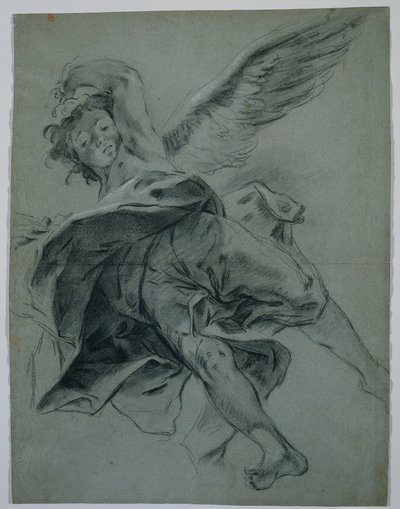 Uçan Melek (rekto); El Çalgıları Çalma Çalışmaları (verso) by Giovanni Battista Piazzetta