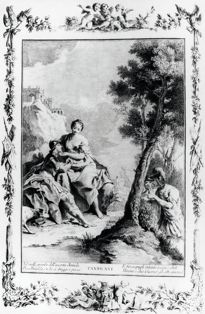 Armida ve Rinaldo Haçlılar tarafından görüldü Carlo ve Ubaldo, kanto XVI, Kudüs teslim edildi by Giovanni Battista Piazzetta
