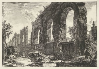 Aquaduct van Nero te Roma Yaşlılık için yok etmek istedikleri Neronian Su Kemerlerinden arta kalanlar (...) (nesne üzerindeki başlık) Gezichten op Roma (dizi adı) Giambattista Piranesi mimarı Ve (nez) iano (ser) tarafından tasarlanan ve oyulan Roma manzara by Giovanni Battista Piranesi