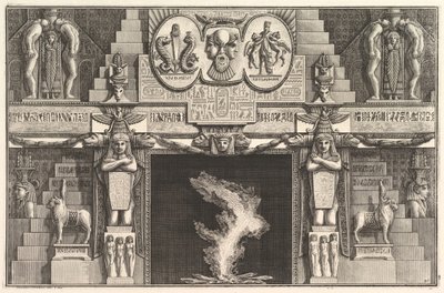Mısır tarzında baca: Her bir jölenin tabanında üç çıplak kadından oluşan gruplar..., ca. 1769. by Giovanni Battista Piranesi