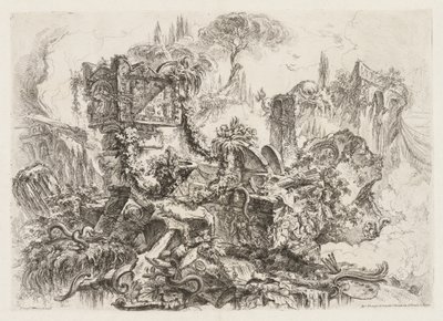 Groteschi: Yılanlı Harabeler, yaklaşık. 1745-50. by Giovanni Battista Piranesi