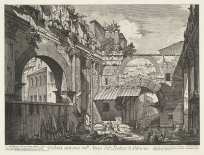 Interieur van de Porticus van Octavia te Roma Octavia Portico Atrium