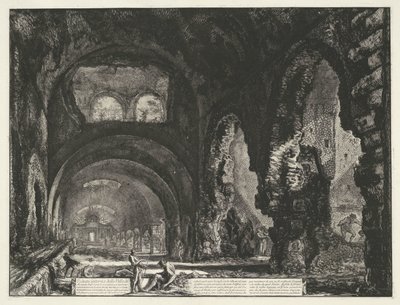Interieur van de Tempel van Hercules Victor te Tivoli Villa di Mecenate'in iç görünümü (nesne üzerindeki başlık) Gezichten op Roma (dizi başlığı) Giambattista Piranesi mimarı Ve (nez) iano (seri başlığı) tarafından tasarlanan ve oyulan Roma manzaraları by Giovanni Battista Piranesi