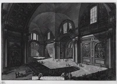 Santa Maria degli Angeli'nin eski Diocletian hamamlarının bazilikasının içi, 1765 ve 1775 yılları arasında by Giovanni Battista Piranesi