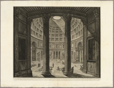 Views of Rome'dan Pantheon'un iç görünümü by Giovanni-Battista Piranesi