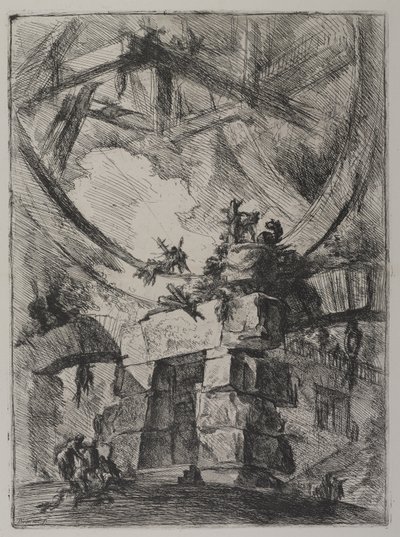Invenzioni Capric di Carceri, Hind 9, First State of Three, c.1749 (döşemiş kağıt üzerine gravür) by Giovanni Battista Piranesi