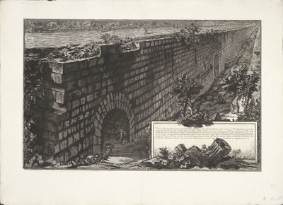 Muurconstructie Dağın yamacını desteklemek ve Via Appia'yı daha konforlu ve vadi ile karşıt iki tepe arasında daha az eğimli hale getirmek için inşa edilen muhteşem Alt Yapının görünümü (...) (nesne üzerindeki başlık) Archeologische vondsten uit Albano by Giovanni Battista Piranesi