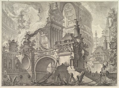 Eski Romalılar tarafından ima edilen, iç kısmının keşfedildiği büyük, muhteşem bir limanın parçası ..., yaklaşık. 1749-50. by Giovanni Battista Piranesi