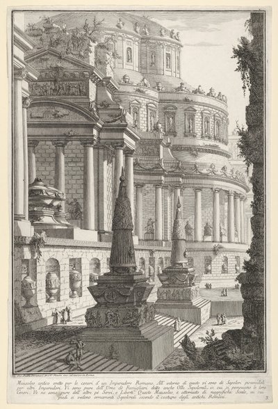 Levha 3: Bir Roma imparatoru Mausoleo antico ere..., 1743