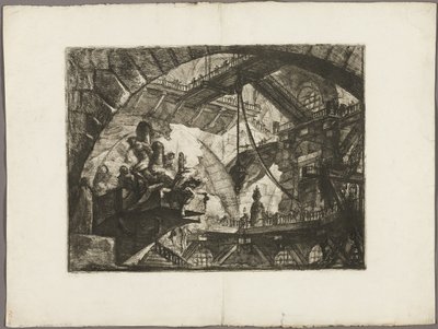 Projeksiyon Platformundaki Mahkumlar, Hayali Hapishanelerden 10. plaka by Giovanni Battista Piranesi