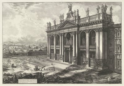 Sint-Jan van Lateranen te Roma St. John Lateran Bazilikası'nın Cephe Görünümü (...) (nesne üzerindeki başlık) Gezichten op Rome (seri başlığı) Giambattista Piranesi mimar Ve (nez) tarafından tasarlanan ve oyulan Roma'dan görüntüler iano (dizi adı) by Giovanni Battista Piranesi