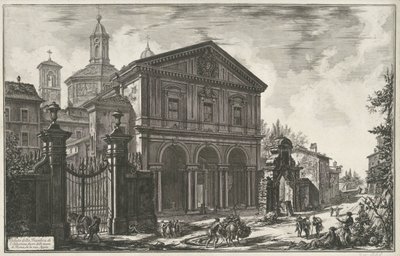 Sint-Sebastiaan buiten de Muren te Roma S. Sebastiano Bazilikası'nın Roma surlarının dışından görünümü, Via Appia üzerinde (nesne üzerindeki başlık) Gezichten op Rome (seri başlığı) Giambattista Piranesi mimar Ve ( nez ) ıan by Giovanni Battista Piranesi