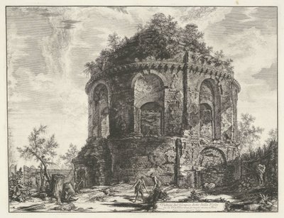 Öksürük tapınağı bij Tivoli Tivoli yakınında, Via Tiburtina üzerinde della Tosse olarak adlandırılan Tapınağın görünümü (nesnedeki başlık) Gezichten op Roma (dizi adı) Giambattista Piranesi mimarı Ve (nez) iano (seri) tarafından tasarlanan ve oyulan Roma m by Giovanni Battista Piranesi