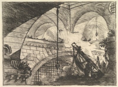 Kabuk Süslü Kemer, Carceri dinvenzione Hayali Hapishanelerinden, yaklaşık. 1749-50. by Giovanni Battista Piranesi