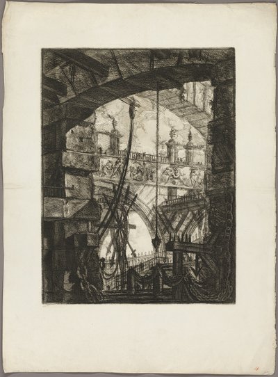 Grand Piazza, Hayali Hapishanelerden 4. plaka by Giovanni Battista Piranesi