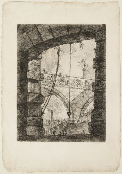 Grand Piazza, Hayali Hapishanelerden 4. plaka by Giovanni Battista Piranesi