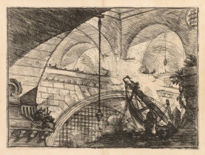 Hapishaneler: Kirişlerin Vinç Gibi Kurulduğu Bir Dizi Galeri by Giovanni Battista Piranesi