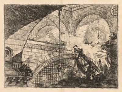 Hapishaneler: Kirişlerin Vinç Gibi Kurulduğu Bir Dizi Galeri, 1745-1750. by Giovanni Battista Piranesi
