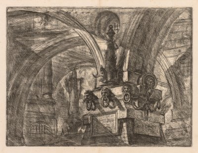 Hapishaneler: Kare Sütundan Yayılan Yuvarlak Kemerler by Giovanni Battista Piranesi