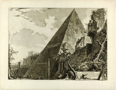 Views of Rome'dan Gaius Cestius Piramidi by Giovanni Battista Piranesi