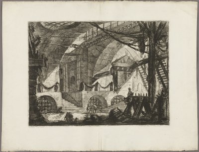Sawhorse, Hayali Hapishanelerden 12 numaralı plaka by Giovanni Battista Piranesi
