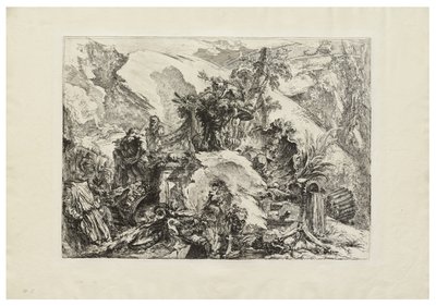 İskeletler, c. 1748 (kremalı kağıt üzerine gravür, kuru nokta ve parlatma ile gravür) by Giovanni Battista Piranesi